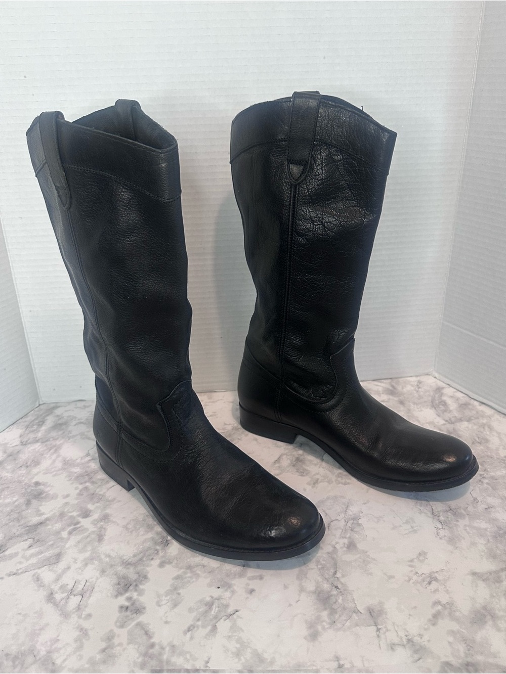 Frye Mid-Calf 6.5 leather riding boots women’s Boho Cowgirl Moto